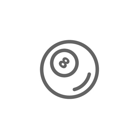 Simple billiard ball line icon. Symbol and sign vector illustration design. Editable Stroke....
