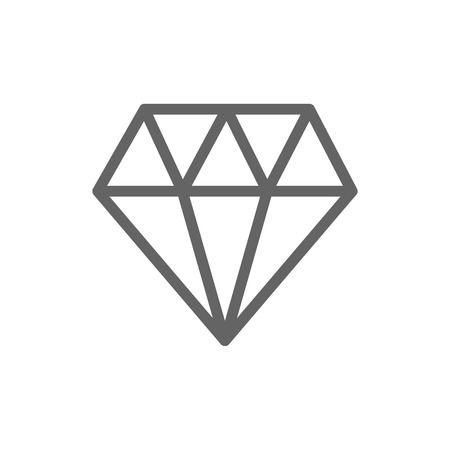 Simple diamond line icon. Symbol and sign vector illustration design. Editable Stroke. Isolated on white background.のイラスト素材