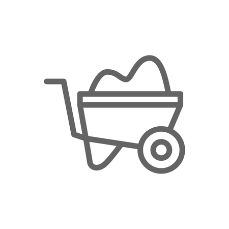 Simple wheelbarrow icon isolated on white backgroundのイラスト素材