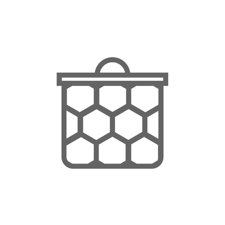 Simple frame with honeycombs line icon isolated on white backgroundのイラスト素材