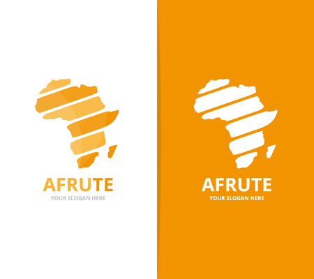 Vector africa logo combination.  symbol or icon. Unique continent logotype design template.のイラスト素材