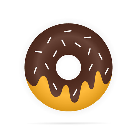 Realistic chocolate donuts in glaze isolatedのイラスト素材