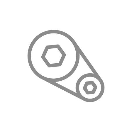 Simple car timing belt line icon. Symbol and sign vector illustration design. Isolated on white backgroundの写真素材