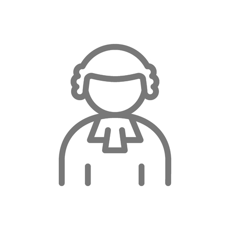 Simple judge line icon. Symbol and sign vector illustration design. Isolated on white backgroundの写真素材