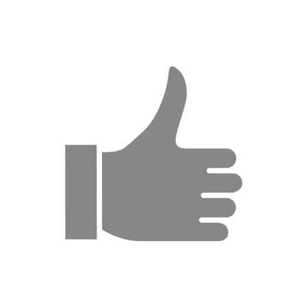 Like, thumb up gray icon. Approve gesture, best symbolのイラスト素材