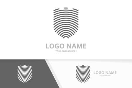 Vector shield logotype design. Security protection logo template.のイラスト素材