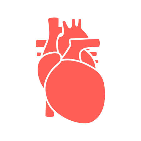 Red human heart symbol. Human internal organ iconのイラスト素材