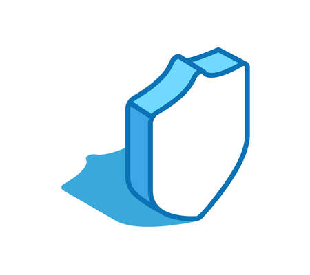 Shield isometric icon. Security, guard 3D line symbol.のイラスト素材