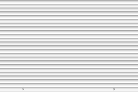 White closed roller shutter gate mockup template. Realistic rolling shutter door background. Metal roller garage door as background.のイラスト素材