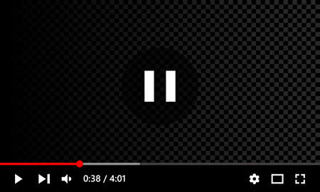 Video player interface design mockup template. Full frame multimedia player interface to blog channel.のイラスト素材
