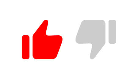 Like and dislike colored icons. Thumb up and thumb down symbolのイラスト素材