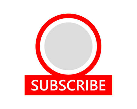 Red avatar frame with follow button. Web subscribe design element for social media webpage. Social button template for video channelのイラスト素材