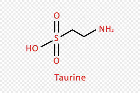 Taurine chemical formula. Taurine structural chemical formula isolated on transparent background.のイラスト素材