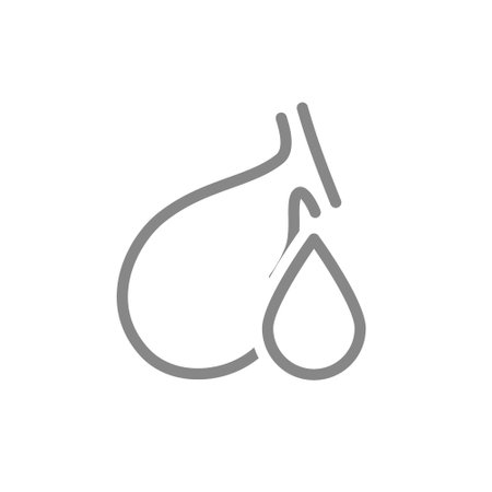 Gallbladder with drop line icon. Blood donor day symbol. Vector illustrationのイラスト素材