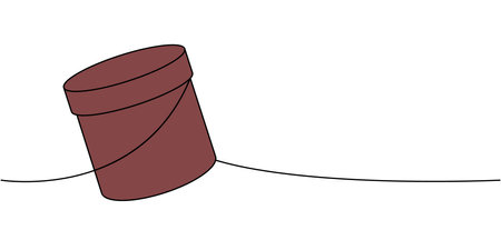 Storage box one line colored continuous drawing. Delivery box. Vector illustration.のイラスト素材