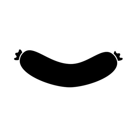 Sausage black icon. Delicious sausage menu. Vector illustration.のイラスト素材