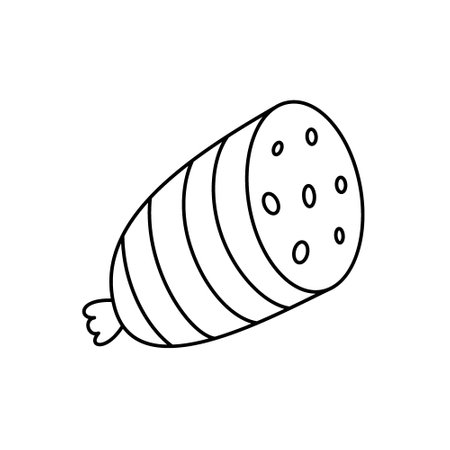 Sausage outline symbol. Fresh raw sausages. Vector illustration.のイラスト素材