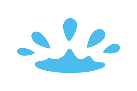 Blue water splash crown icon. Vector flat liquid drop isolated on white background. Great for abstract decoration and creative designのイラスト素材