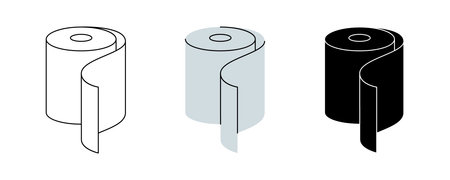 Hygiene toilet paper icon set. Paper roll. Vector illustrationのイラスト素材