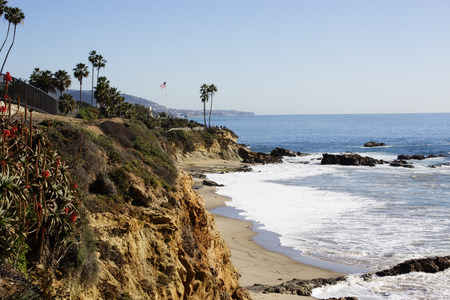Crescent Bay of Laguna Beach, Orange County, California USA. laguna beach coastal view, Los Angeles. Beautiful view of the coastの写真素材