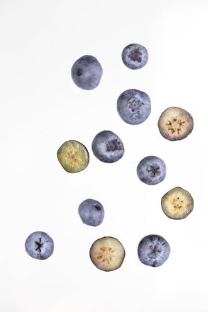 Fresh blueberry background. Texture blueberry berries close up. Blueberry antioxidant. Concept for healthy eating and nutritionの写真素材