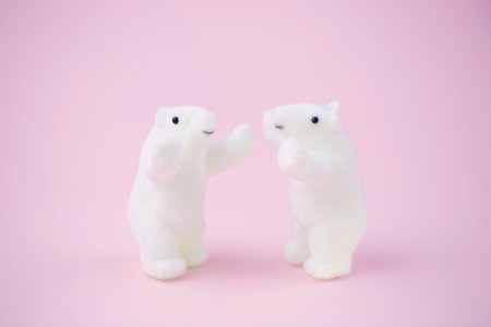 two cute toy bears. New Year's decor, two bears