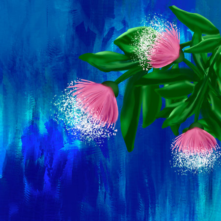 abstract flower like oil paints. Spring, easy and cheerful abstract background. Abstract colorful art background. Digital art.の写真素材