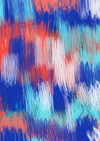 Wavy summer dip dye background. Ombre color blend for beach swimwear, trendy fashion print. Boho dripping wave digital watercolor effect.の写真素材