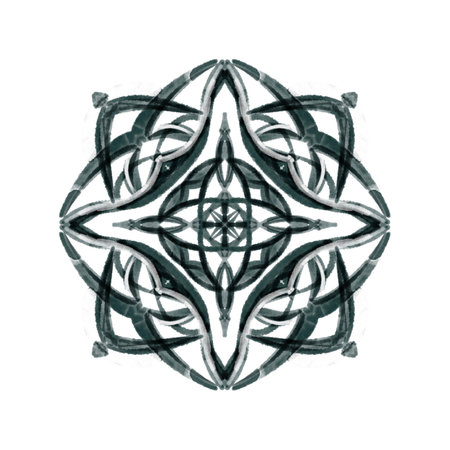 abstract fractal design in black and green on a white backgroundの写真素材