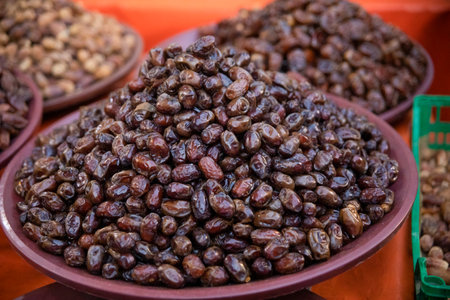 Dates plate in the streets of Beni Mellal, this city is located in the epicenter of Morocco, where...