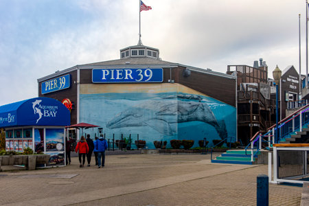 San Francisco, USA, January 9, 2023: Aquarium at Pier 39 of the Fisherman's Harbor in the city of San Francisco, in the state of California in the USA. American Conceptのeditorial素材
