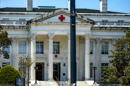 The official building of the International Committee of the Red Cross of the United States of America, in the American capital of Washington DC (USA).の写真素材