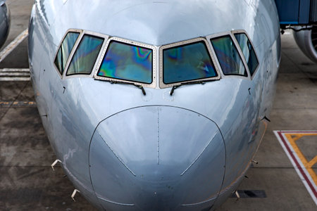 Iberia airline wide-body aircraft parked at John F. Kennedy International Airport, originally known...