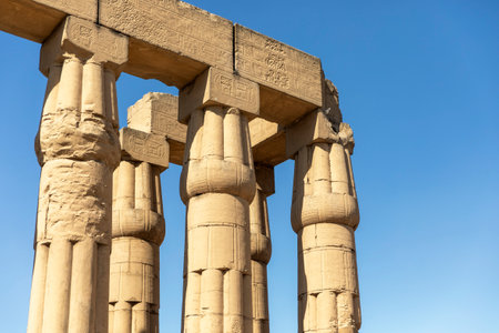 The colossal Roman columns of the Temple of Luxor. Connecting the realms of the living and the dead...