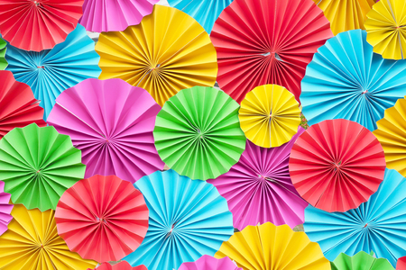 Abstract of beautiful colorful paper filigree strips folded for backgroundの写真素材