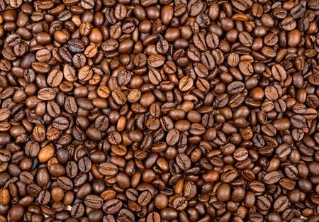 Roasted coffee beans texture used as a background