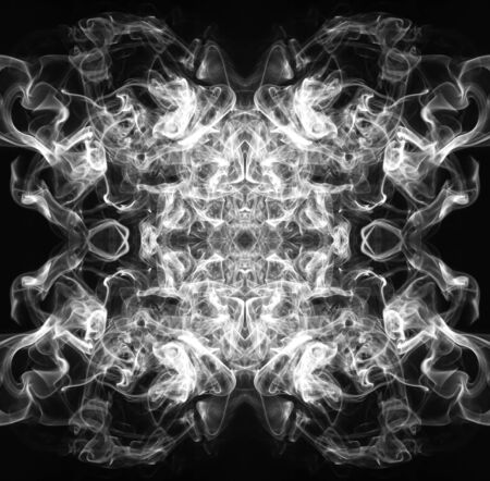art of white smoke abstract on black background, fire designの写真素材