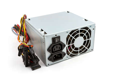 Computer Power Supply Unit On White Backgroundの写真素材