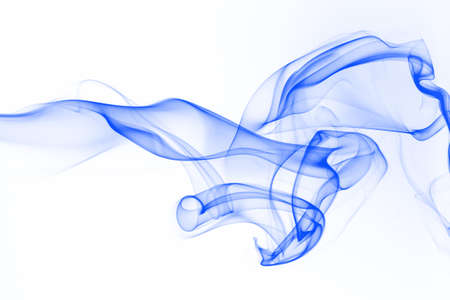 blue smoke abstract on white backgroundの写真素材