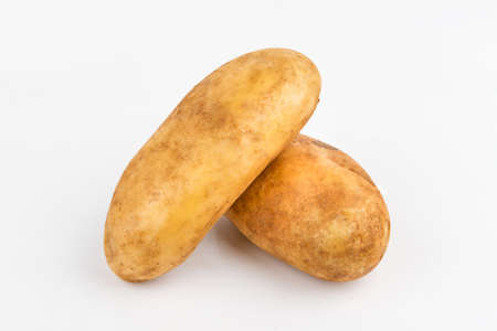 Brown potato on white backgroundの写真素材
