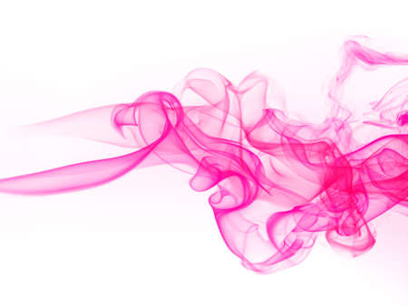 art of pink smoke abstract on white background. movement of ink colorの写真素材