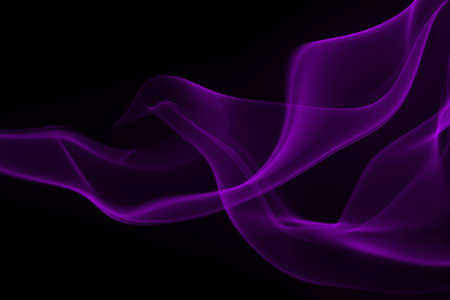 Purple smoke abstract on black background, darkness conceptの写真素材