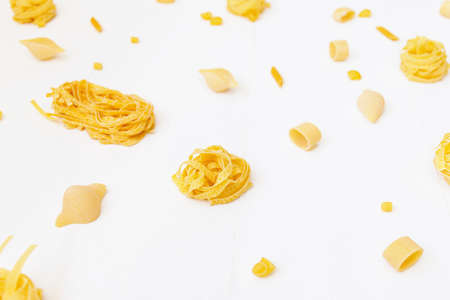 Background or wallpaper made with italian pasta.の写真素材