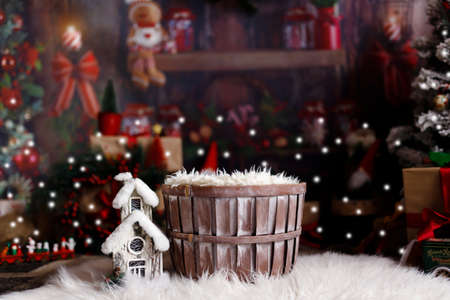 Digital background for newborn photography. Holidays, chrismtas, new yearの写真素材