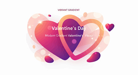 Interconnected hearts in shades of red and pink, symbolizing love and affection on Valentines Day.のイラスト素材