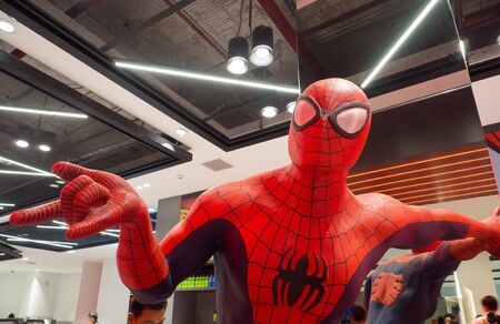 SAMUT PRAKAN, THAILAND. â On July 21, 2018. - life size spiderman action figure model at The marvel experience.のeditorial素材