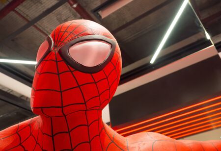 SAMUT PRAKAN, THAILAND. â On July 21, 2018. - life size spiderman action figure model at The marvel experience.のeditorial素材