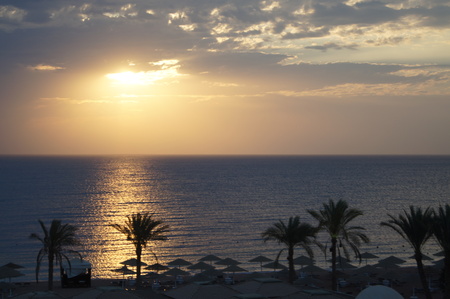 Egypt landscape. Red sea coast a beautiful sunrise.の写真素材