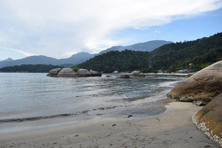 A day at the beach on a sunny morningの写真素材