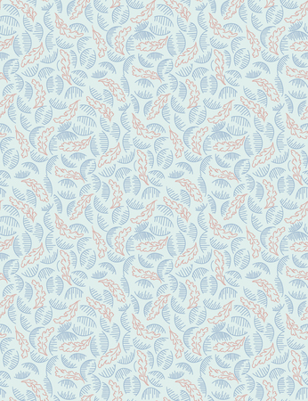 Seamless pattern with swirling leaves and a wintry feelingのイラスト素材